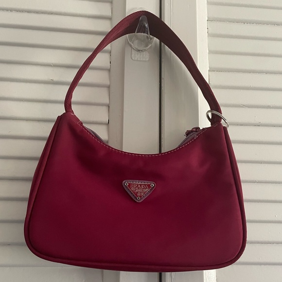 PRADA Shoulder Bag Nylon dyed Burgundy - Picture 1 of 8